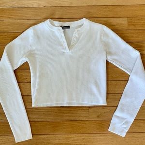 Brandy Melville Cropped White Sweater